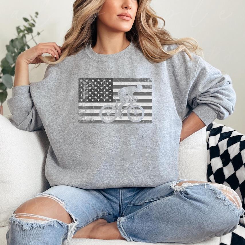 American Flag Cycling Bike Cyclists Sweatshirt