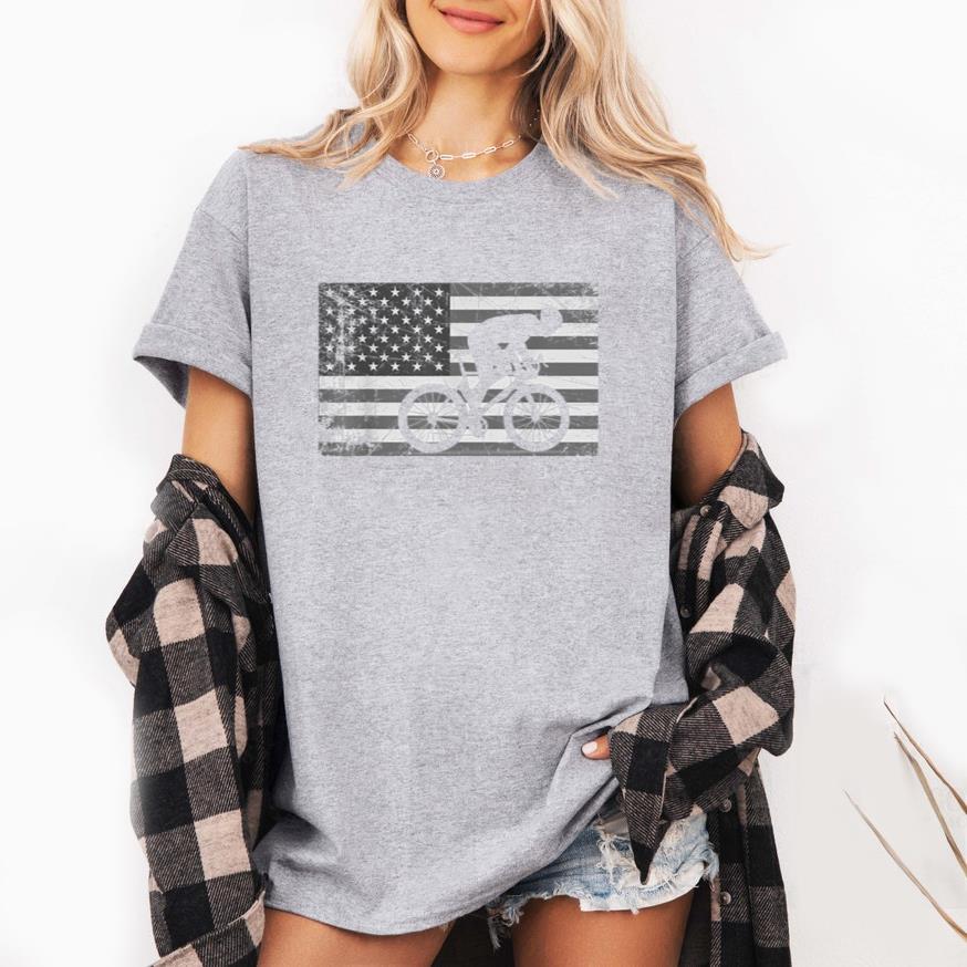 American Flag Cycling Bike Cyclists T-Shirt
