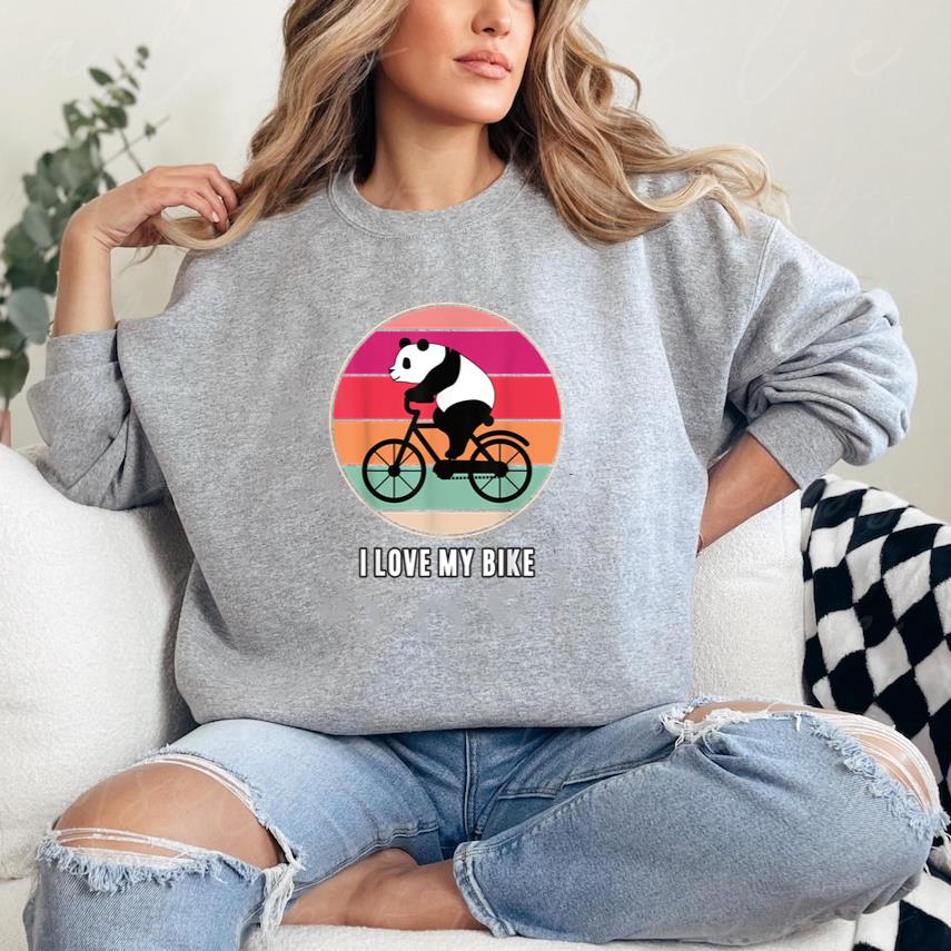 Panda Bear Cyclist Bike Sweatshirt