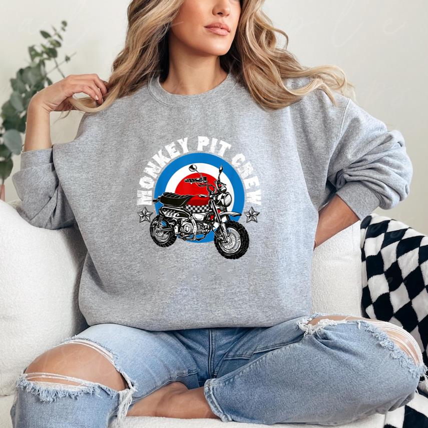 Retro Monkey Bike Pit Crew Sweatshirt
