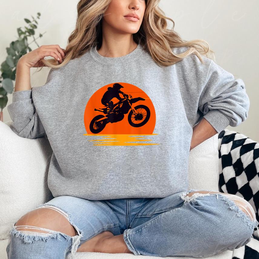 Sunset Dirt Bike Rider Graphic Sweatshirt